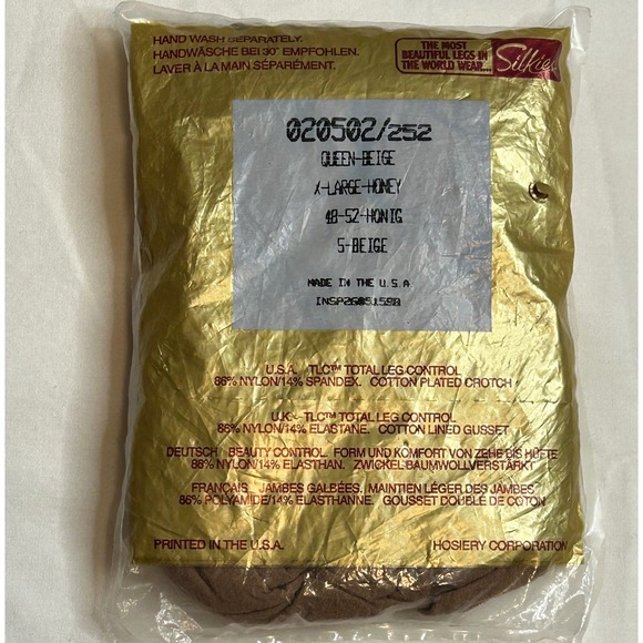 Silkies Accessories - Vtg Silkies Queen Beige X-Large Honey TLC Total‎ Leg Control Pantyhose Stockings